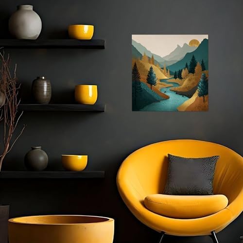 Framed Paint by Numbers Kit for Adults Beginner & Kids Ages 8-12 Mountain Adult Paint by Number Kits on Canvas with Easel Landscape Painting by Numbers for Adults with Frame DIY Painting Kits 8x8 Inch - Image 3