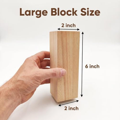 4Pcs Unfinished Basswood Blocks-2x2x6 Inch Rectangular Linden Wood Blocks for DIY Carving,Whittling Blocks,DIY Crafts,Natural untreated Wood Pieces (2×2×6in, 4PC) - Image 3