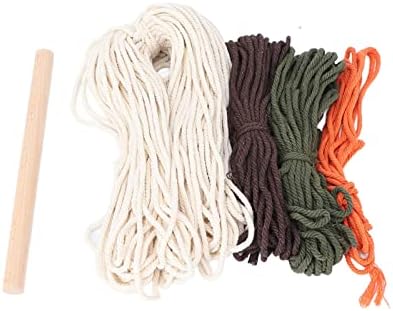 Macrame Kit Pattern DIY Weaving Material Set, Adult Craft Kits for Beginners, Bohemian Home Decor Tapestry with Cotton Thread and Wooden Stick for Women Craft - Image 2