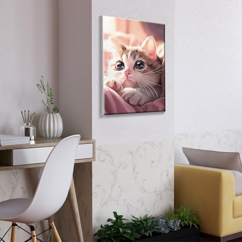 ATDMS Cat Paint by Numbers Kit for Adults with Frame, 8x12 Inch - Image 7