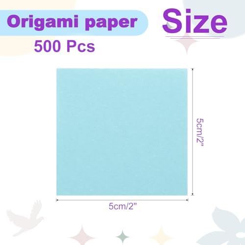 DMiotech 500 Sheets 2x2 Inch Origami Paper, Light Blue Square Origami Paper Easy Fold Double Sided Paper for DIY Arts and Crafts - Image 4