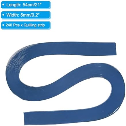 PATIKIL 240pcs Quilling Strips Paper 3/16"(5mm) 21"(54cm) Origami Paper Quilling Strip for Art DIY Hand Craft Christmas, Medium Blue - Image 2