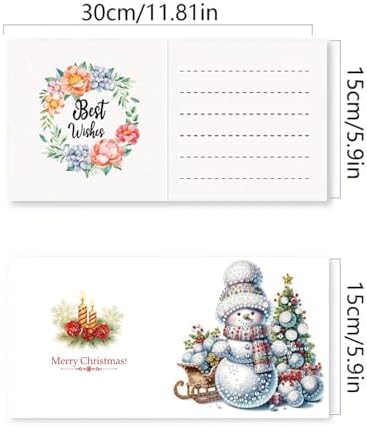DDGYP Diamond Art Kits for Adults, 6Pcs Snowman Christmas Diamond Art Cards with Envelopes - Image 2