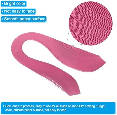 PATIKIL 600pcs Quilling Strips Paper 1/8"(3mm) 39cm Origami Paper Quilling Strip for Art DIY Hand Craft Christmas, Rose Red - Image 3