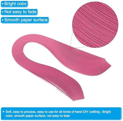 PATIKIL 600pcs Quilling Strips Paper 1/8"(3mm) 39cm Origami Paper Quilling Strip for Art DIY Hand Craft Christmas, Rose Red - Image 3