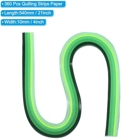 PATIKIL 540 x 10mm Rainbow Quilling Strips Paper,360 Pcs Origami Paper Quilling Strip for Art DIY Hand Craft Christmas, Gradient Green - Image 2