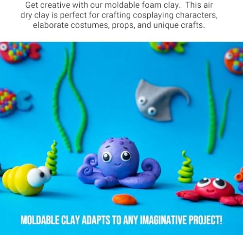 CALPALMY Air Dry Clay, 24-Pack Colors Moldable Cosplay Foam Clay for Kids Gifts Partty and School Project Supplies, Perfect for Crafts Sculpting and Artistic Projects (8.5oz/Pack) - Image 6