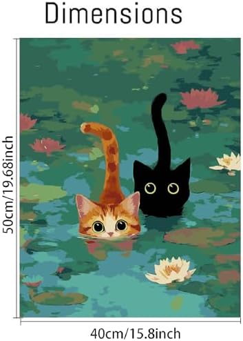VIGEGU Black Cat Paint by Numbers Kit for Adults Beginner 16x20 Inch - Image 4