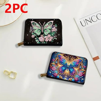 DDGYP 2PCS Diamond Art PU Leather Credit Card Wallet Making Kit - Image 3