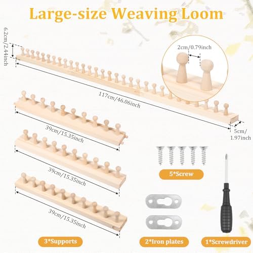 46 Inch Chunky Knitting Blanket Loom, Reusable Weaving Frame, Adjustable Size & Detachable,No Needles, Portable DIY Hand Knitting Kit for Beginners Crafts - Image 2