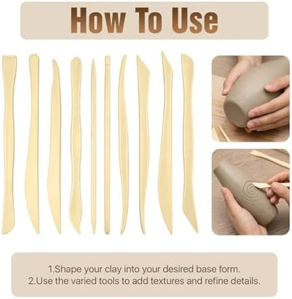 Lainballow 100 Pcs Clay Tools Kit, Plastic Pottery Tools, Clay Sculpting Tools, Double Ended Clay Carving Tools, Modeling Clay Tools Bulk for Carving Shaping Embossing for Beginners Hobbyists Artists - Image 6
