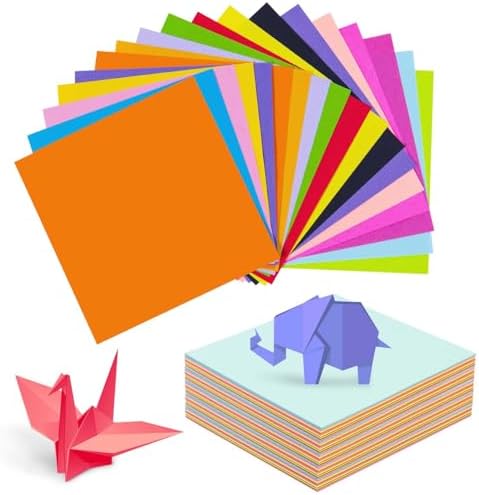 SenseYo 500 Sheets Origami Paper Kit Double Sided Color 4 Inch x 4 Inch 20 Colors Square Papers Easy to Fold for Beginner Kids Fun Handmade Projects DIY Hand Art Crafts Scrapbook Decor by SenseYo