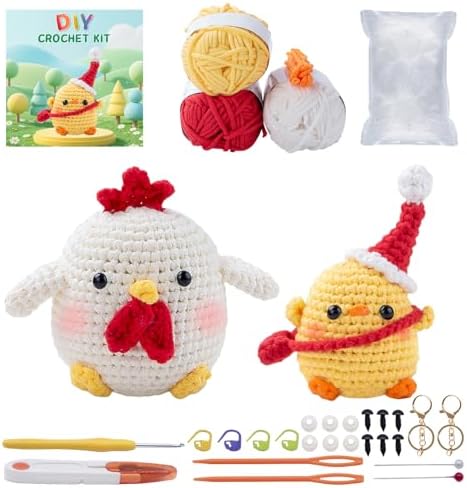 EOKPHULL Crochet Kit for Beginners, Easy DIY Crochet & Knitting Kit for Adults with Step-by-Step Video Tutorials, Yarns, Stuffing, Crochet Hook and Accessories, Crochet Craft Set by Unknown