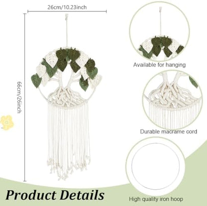 ORIGACH DIY Macrame Tree of Life Wall Hanging Kit, Beige - Image 4