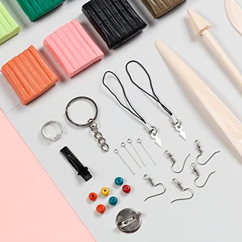 Incraftables Polymer Clay Kit – 24-Color Non-Toxic Oven-Bake Clay Set with Tools, Cutters, Molds, Jump Rings & Keychain Rings for Jewelry, Miniatures & Sculpting - Image 4