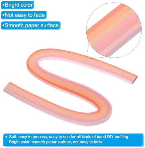 PATIKIL 240pcs Rainbow Quilling Strips Paper 3/16"(5mm) 21"(53cm) Origami Paper Quilling Strip for Art DIY Craft Christmas, Pink - Image 3