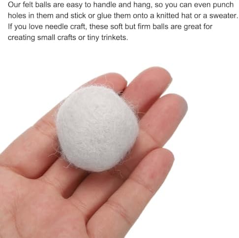 PATIKIL Wool Felt Balls Beads Wool Felting Pom 3cm 30mm White for Home Crafts Handcrafts Project DIY Pack of 20 - Image 4