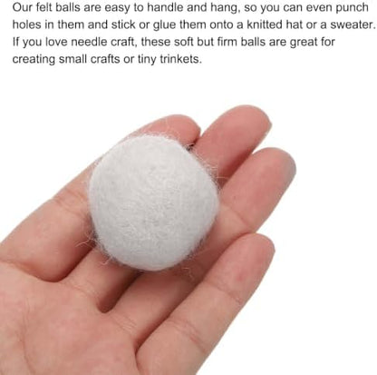 PATIKIL Wool Felt Balls Beads Wool Felting Pom 3cm 30mm White for Home Crafts Handcrafts Project DIY Pack of 20 - Image 4