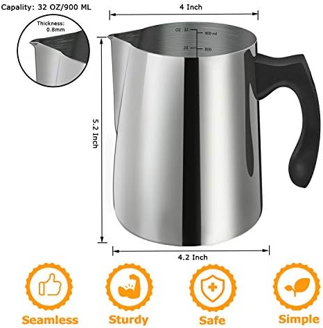 BBAXI Candle Making Pouring Pot, 32oz Double Boiler Wax Melting Pot, 304 Stainless Steel Candle Making Pitcher with Heat-Resistant Handle and Dripless Pouring Spout Design (Pack of 2) - Image 2