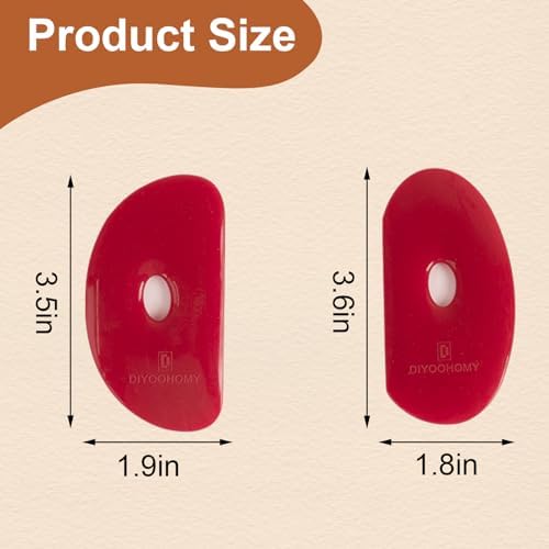 DIYOOHOMY 2 Pcs Soft Silicone Pottery Ribs for Ceramic, Mud and Clay Tools - Image 2
