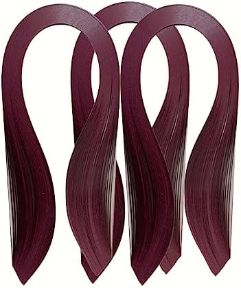 ODETOJOY 360pcs Quilling Paper Strips Burgundy 3mm 5mm 10mm Quill Strip Claret Rolled Paper Filigree Strip Crimson Curled Scroll Coil Paper Strip-21inch 120pcs/bag (3mm/5mm/10mm) by ODETOJOY