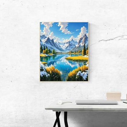 ldazao Mountain Paint by Numbers for Adults-Landscape Paint by Number on Canvas Without Frame, DIY Forest Scenery Oil Painting for Gift Home Wall Decor(16x20inch) - Image 4