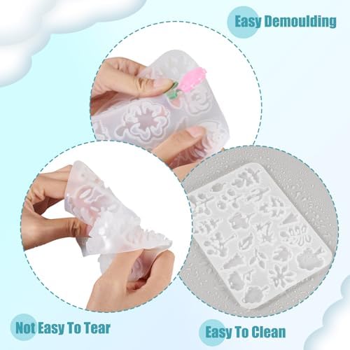 4Pcs Flower Leaf Pendant Resin Molds Assorted Plant Tree Floral Leaves Silicone Molds for Epoxy Resin Craft Casting DIY Earring Necklace Jewelry Making - Image 3