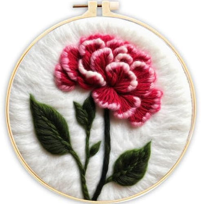CaptainCrafts Needle Felting Kit, Wool Felt Supplies, Embroidery Hoops, Wool Painting Tools Needle Felting Starter Kit for DIY Decoration (A Pink Flower) by CaptainCrafts