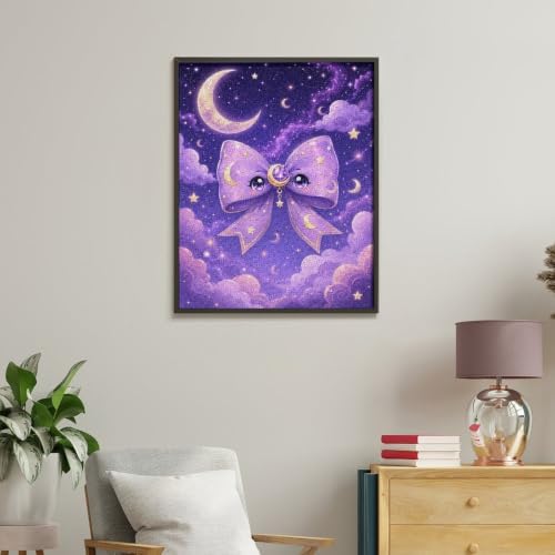 Bozfoxa Paint by Numbers Kit for Adults Beginner Purple Moon Bow - Image 5