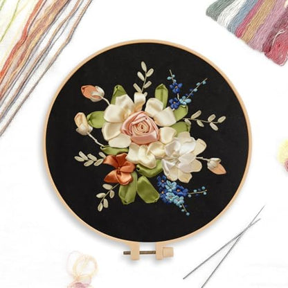 CREAWONDER Canvas Tote Bag Embroidery Kit with Pattern for Beginners, Arts and DIY Embroidery Crafts Kits for Adults, Include Instructions, Embroidery Hoops, Color Threads and Tool - Image 3