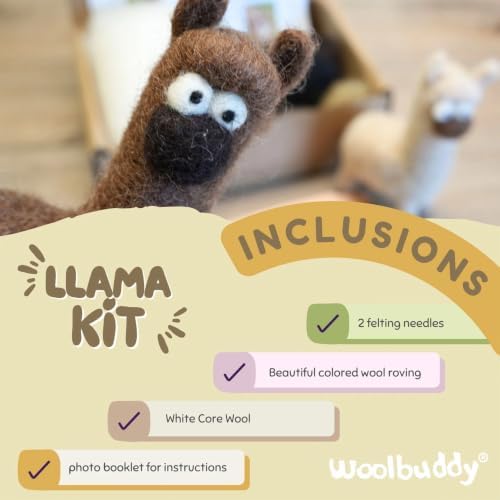 Woolbuddy Needle Felting Starter Kit (Llama) for Beginner & Adult with Tool - Image 4
