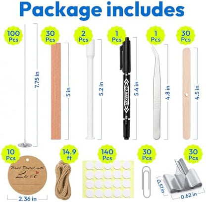 375Pcs Candle Making Kit, 8 Inch Cotton Wicks & 5 Inch Wood Wicks - Image 2