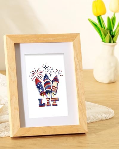 PeakLuv 12 Pcs 4th of July Small Diamond Art Kits for Adults Patriotic, Independence Day Mini Diamond Painting Kits, American Eagles Gem Art, Square Drill Painting for Home Wall Desktop Decor, 6X7in - Image 2
