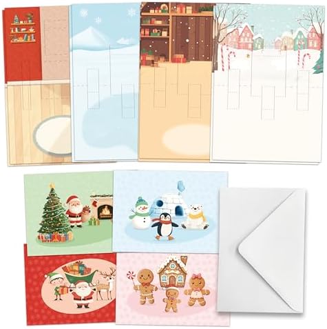 Katy Sue Santa & Friends Pop Up Christmas Card Making Kit. Makes Eight 5 x 7 Inch Christmas Cards. Kit Contains Cards, Pop Up Inserts, Envelopes, Instructions & Embellishments. - Image 3