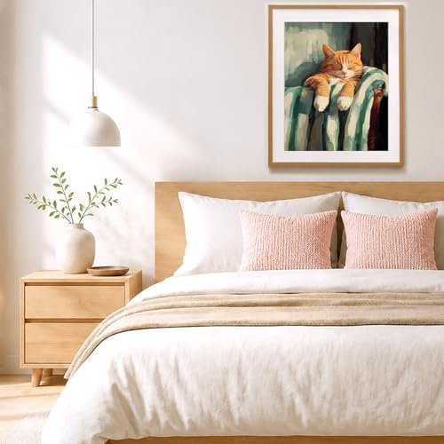 bitCNY Paint by Numbers for Adults, Sleeping Orange Tabby Cat DIY Painting Kit, Cozy Pet Acrylic Paint by Number Canvas Art, Relaxing Animal Wall Decor, 16x20 Inch - Image 6