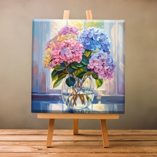Natuyalo Framed Paint by Numbers Kit for Adults - Colorful Flowers DIY Adult Paint by Number Kits Vase Acrylic Canvas Painting for Adults Beginners Art Crafts with Frame, 12x12 Inch - Image 2