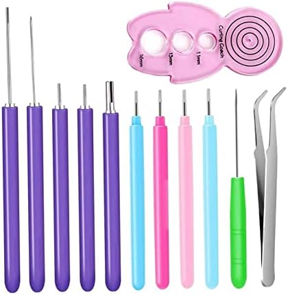 Quilling Tools Set for Beginner Card Making | Hand Crafted Pen Art Tool | DIY Paper Quilling Kit for Adults | Rust-Proof Plastic Slotted Pen | Crafting - 12 Pieces - Image 3