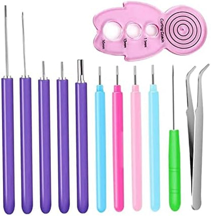 Quilling Tools Set for Beginner Card Making | Hand Crafted Pen Art Tool | DIY Paper Quilling Kit for Adults | Rust-Proof Plastic Slotted Pen | Crafting - 12 Pieces - Image 3