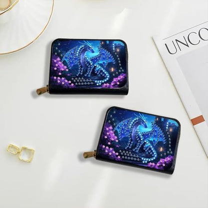Santiway DIY Diamond Art Painting Kit - PU Leather Credit Card Holder Wallet & Coin Purse with Dragon Pattern, Zipper Organizer 4.33x3.14in for Adults​ - Image 3