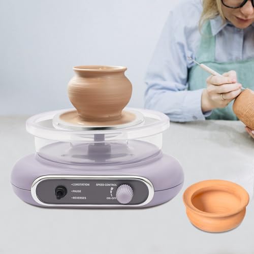 Electric Pottery Wheel Machine for Adults Kids, 0-200Rpm Adjustable Speed with 4.7Inch Turntable & Foot Pedal. Complete Clay Craft Kit Includes 8 Shaping Tools, Paints,Air-Dry Clay for Ceramic Making - Image 6