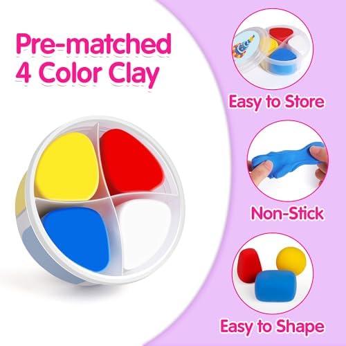 Helsort Air Dry Clay Kit, 12 Cake Modeling Clay for Kids, Tutorial Video - Image 4