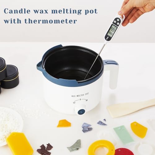 KQU Wax Melting Pot with Thermometer, Electric Wax Melter for Candle Making with Spout 1.5Qt, Small Double Boiler Pot Set for Beginner Adults - Image 4