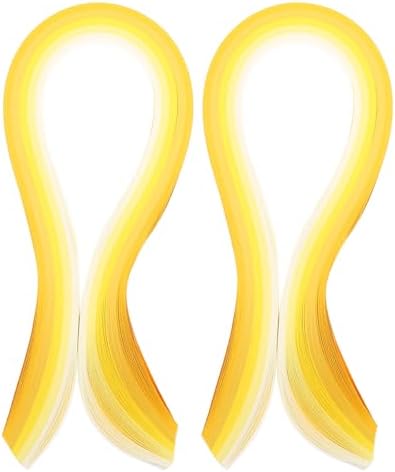 PATIKIL 390 x 7mm Rainbow Quilling Strips Paper,200 Pcs Origami Paper Quilling Strip for Art DIY Hand Craft Christmas, Gradient Light Yellow by PATIKIL
