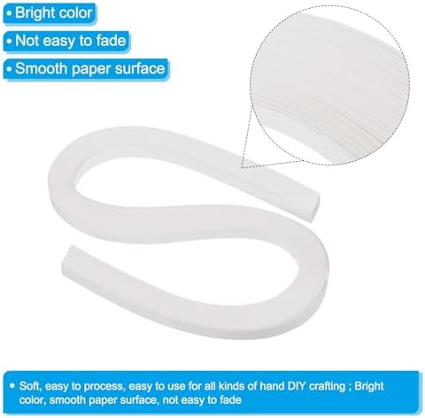 PATIKIL 120pcs Quilling Strips Paper 3/8"(10mm) 54cm Origami Paper Quilling Strip for Art DIY Hand Craft Christmas, Cream White - Image 3