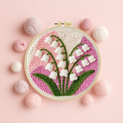 ZuoAnLF Punch Needle Kit for Beginners and Adults, DIY Easy Lily of the Valley Punch Needle Set, Includes Pattern, Tools, Yarn, Embroidery Hoop and Instructions, for Creating Punch Needle Artworks - Image 4