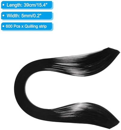 PATIKIL Quilling Strips Paper 600pcs 5mm 39cm Origami Paper Quilling Kits for Art DIY Hand Craft Christmas, Black - Image 2