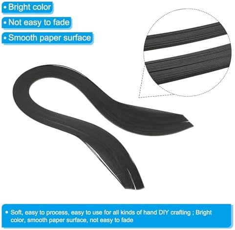PATIKIL Quilling Strips Paper 600pcs 1.5mm 39cm Origami Paper Quilling Kits for Art DIY Hand Craft Christmas, Black - Image 3
