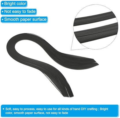 PATIKIL Quilling Strips Paper 600pcs 1.5mm 39cm Origami Paper Quilling Kits for Art DIY Hand Craft Christmas, Black - Image 3