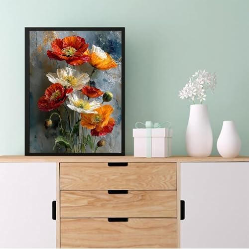 Eiazuiks Stamping Cross Stitch Kit, Flower Counting Cross Stitch Kit for Adult Beginners, Full Line DIY Stitching Kit for Home Decor Cross Stitch Patterns 12x16 inches - Image 2