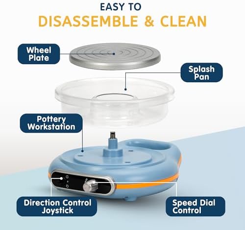 Pottery Wheel for Kids | Clay Machine for Beginners | 4.7 Inch Electric Mini Wheel Kit for Arts | Includes 8 Piece Tool Set and Paint | Educational Pottery Kit for Adults - Image 4